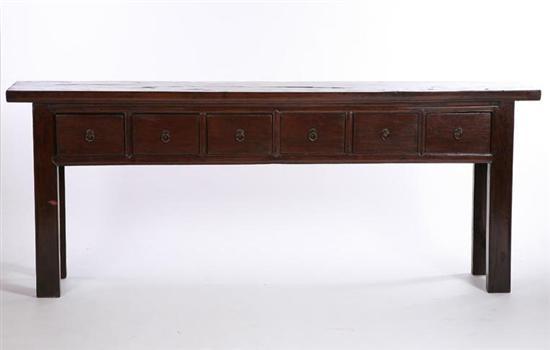 Appraisal: TABLE Chinese late th-early th century hardwood Mortised construction with