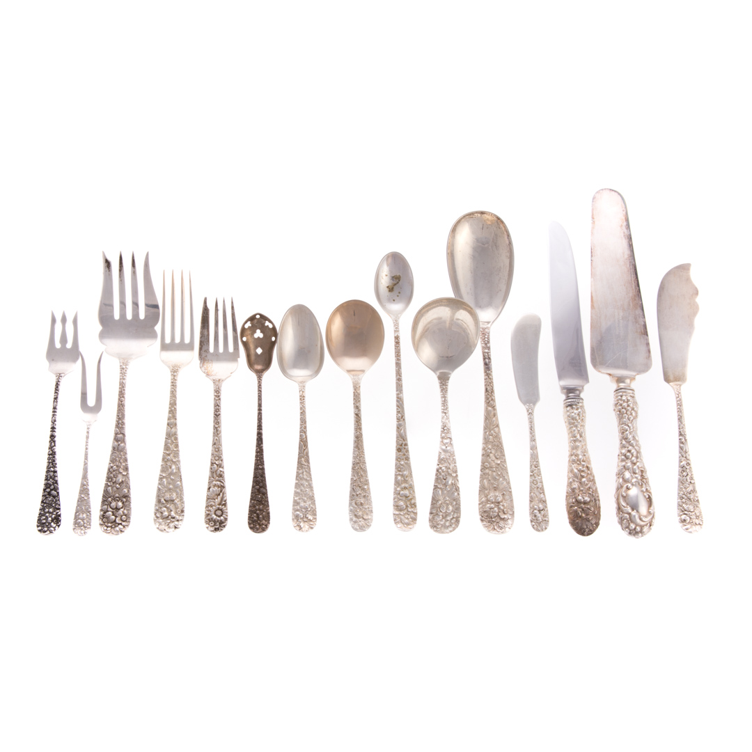 Appraisal: Stieff Rose sterling -piece flatware comprising knives stainless new French