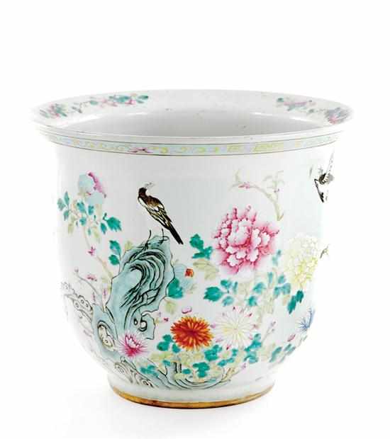 Appraisal: Chinese Export famille rose porcelain jardiniere th century painted with