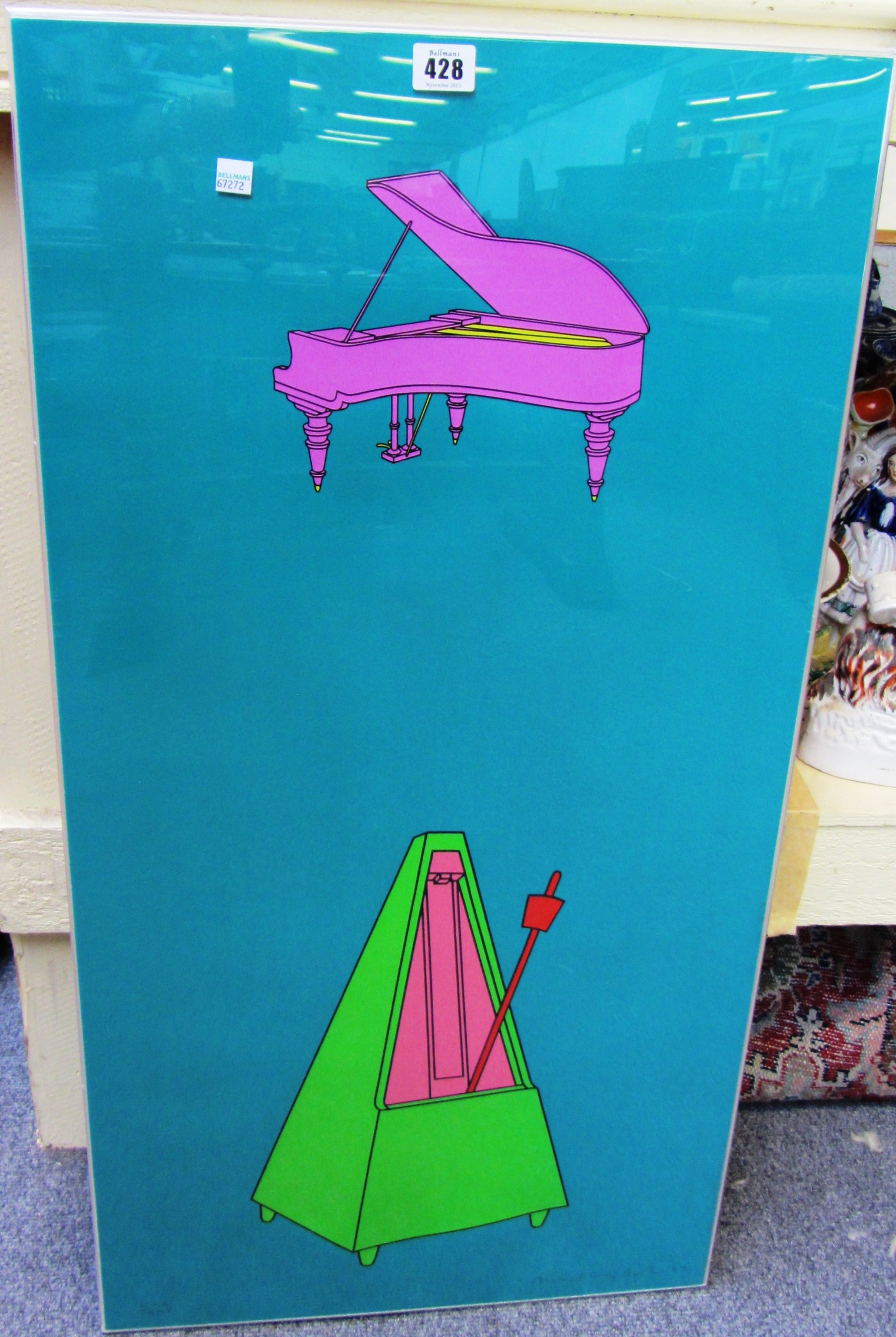 Appraisal: Michael Craig-Martin b Piano and metronome colour screenprint signed and