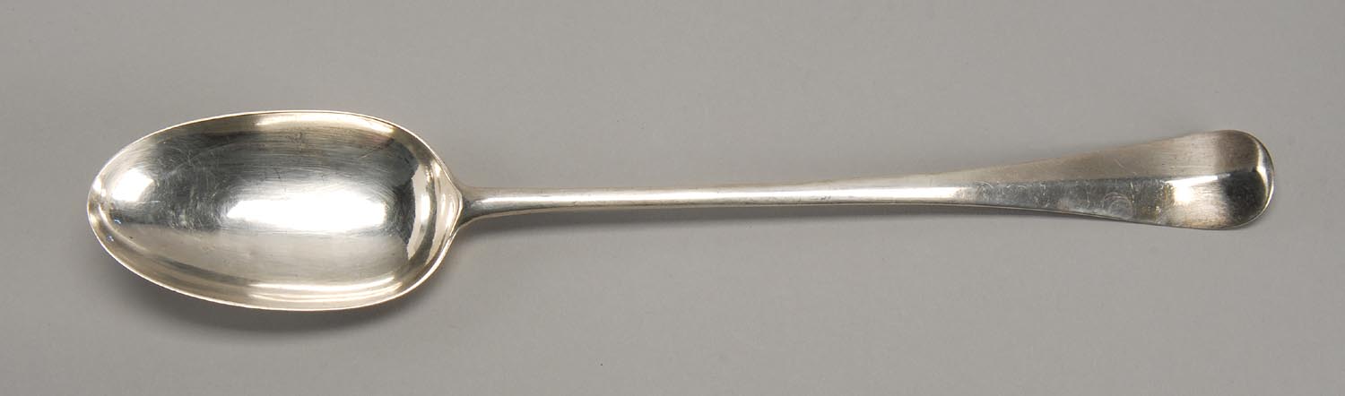 Appraisal: ENGLISH SILVER STUFFING SPOON London With ribbed hand and tipt