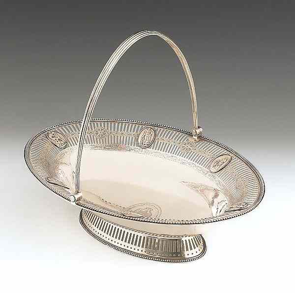 Appraisal: George III silver cake basket - bearing the touch of