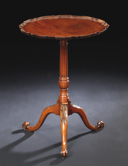 Appraisal: George III-Style Mahogany Tripod Table th century the shaped circular