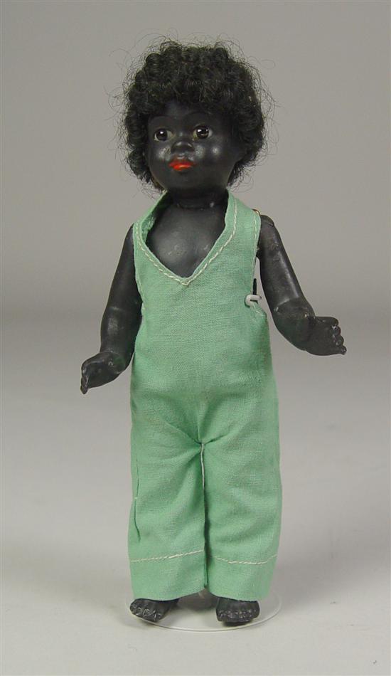 Appraisal: Black Nubian German All-Bisque Girl by Kuhnlenz - Black glass