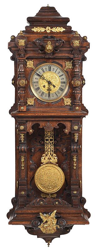 Appraisal: Gustav Becker Open Well Wall Clock Continental late th th