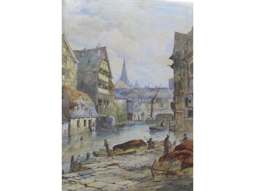 Appraisal: WILLIAM HENRY EARP - BELGIAN STREET SCENES Watercolour signed a