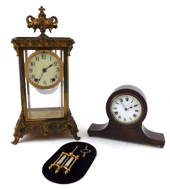 Appraisal: CLOCKS Two late th early th C American and French