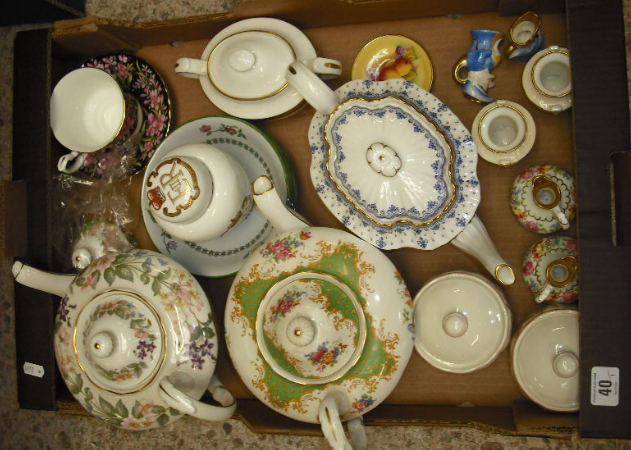 Appraisal: Collection Of Pottery to Include Paragan Country Lane Teapot Pair