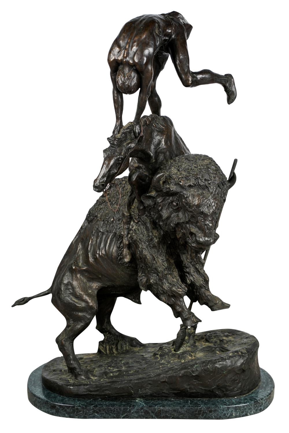 Appraisal: AFTER FREDERIC REMINGTON - THE BUFFALO HORSE bronze on a