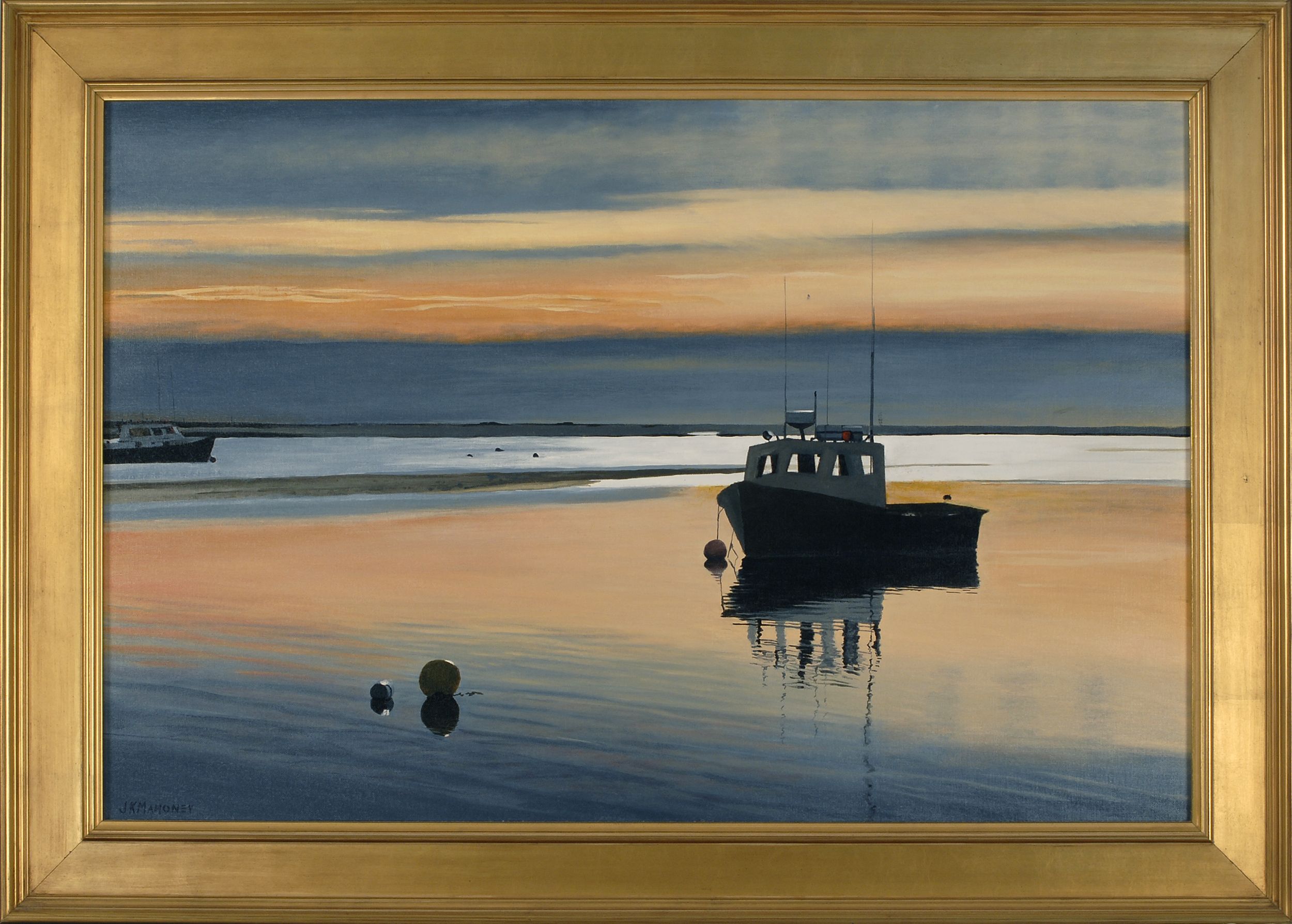 Appraisal: FRAMED PAINTING Sunrise at Aunt Lydia's Cove by J K