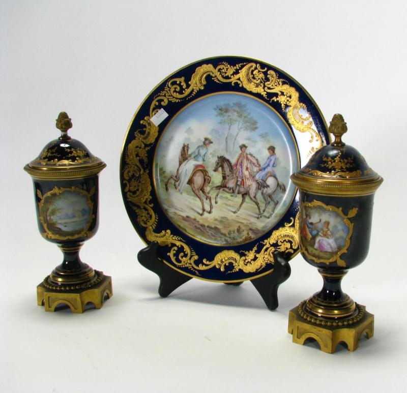 Appraisal: Group of Sevres Style Decorator Porcelain including set of twelve