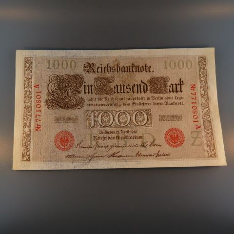 Appraisal: German Mark Notes choice uncirculated consecutive serial numbers a neat