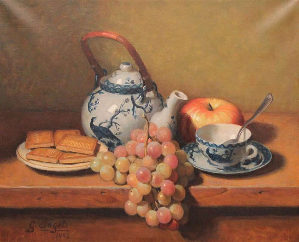 Appraisal: ANGELI GUERINO ITALIAN - STILL LIFE Oil on canvas x