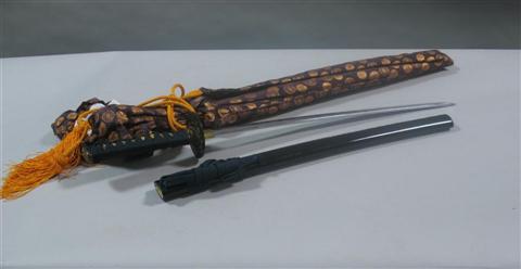 Appraisal: JAPANESE LONG SWORD KATANA Steel blade with simulated folded metal