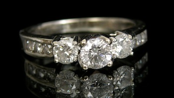 Appraisal: A Diamond Ring in White Gold k white gold band