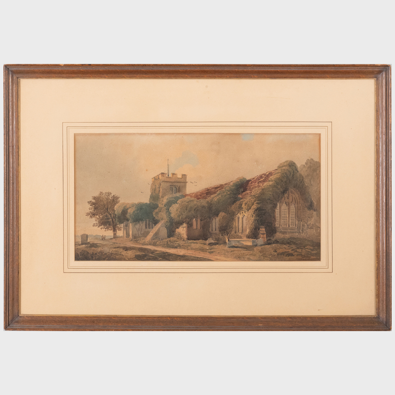 Appraisal: Attributed to John Varley - Chineford Church Watercolor on paper