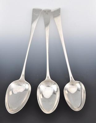 Appraisal: Three th th Century Silver Stuffing Spoons from London Each