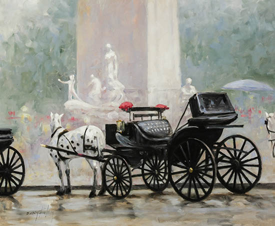 Appraisal: Donny Finley American b Carriages Beside the Obelisk of Domitian