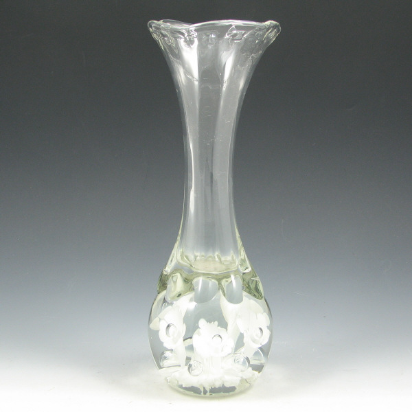 Appraisal: St Clair Floriform Vase St Clair vase with crimped rim