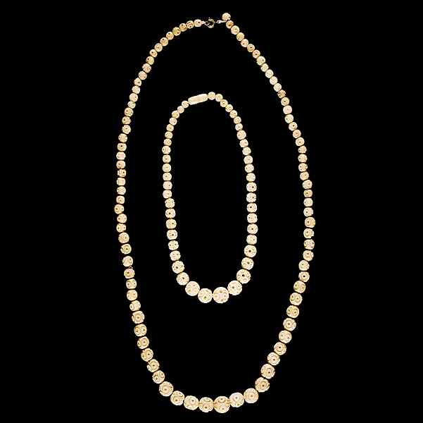 Appraisal: Grouping of Ivory Jewelry A grouping of Ivory jewelry all