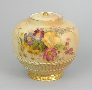 Appraisal: A Royal Worcester Covered Jar A Royal Worcester covered jar