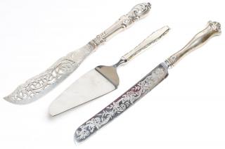 Appraisal: Sterling Silver Serving Pieces incl Hadfield Comprising an Sheffield sterling