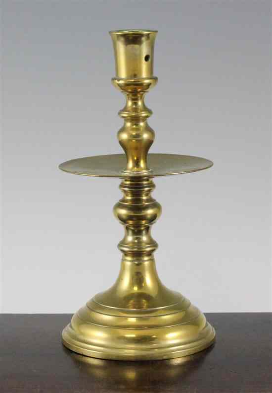 Appraisal: A late th century Heemskirk brass candlestick on domed base