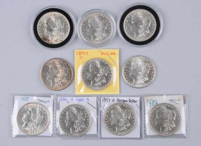 Appraisal: Lot Of Morgan Silver Dollars S MS MS two O