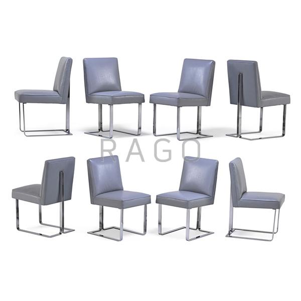 Appraisal: VLADIMIR KAGAN Eight Cubo chairs Condition Report Newly reupholstered with