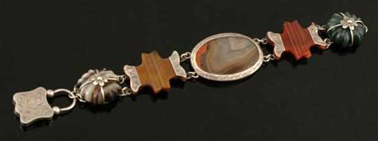 Appraisal: A Scottish agate bracelet Centrally set with a framed oval