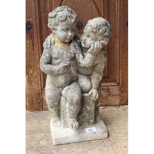 Appraisal: Composite stone statue of two putti approx cm H