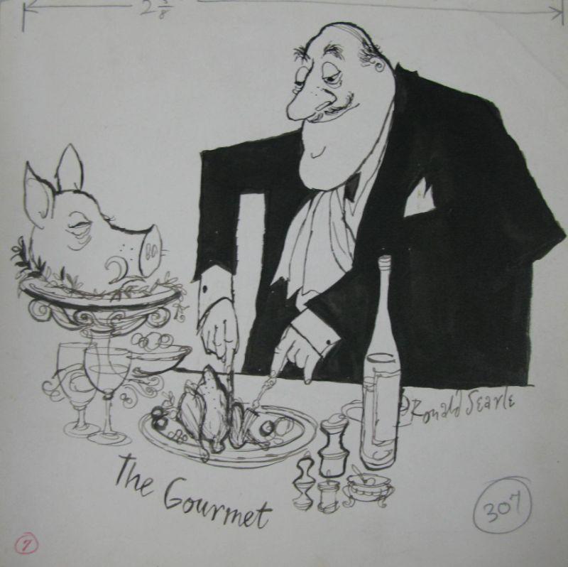 Appraisal: Ronald Searle Br b The Gourmet ink on paper signed