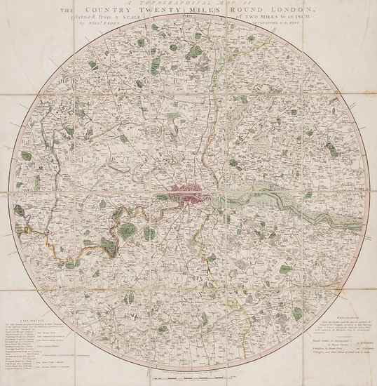 Appraisal: Faden William A Topographical Map of The Country Twenty Miles