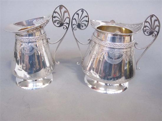 Appraisal: GORHAM STERLING SILVER CREAMER AND SUGAR BOWL Aesthetic style Troy