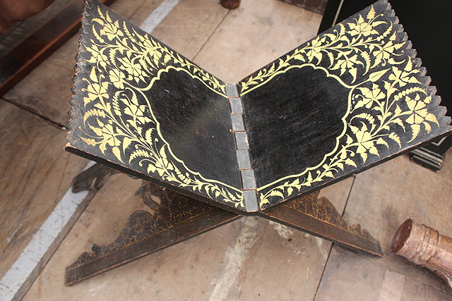 Appraisal: AN EARLY TH CENTURY KORAN STAND painted with floral patterns