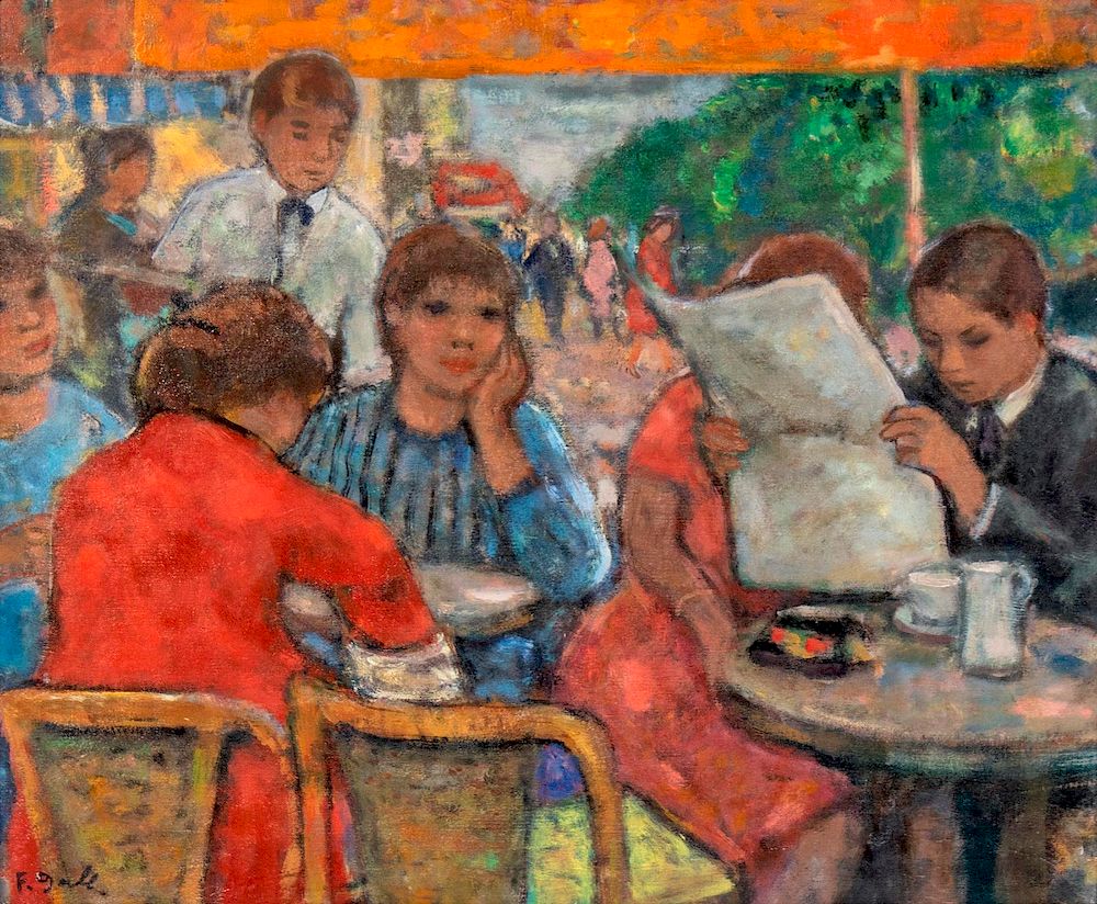 Appraisal: Francois Gall French - Outdoor Cafe Scene Francois Gall French