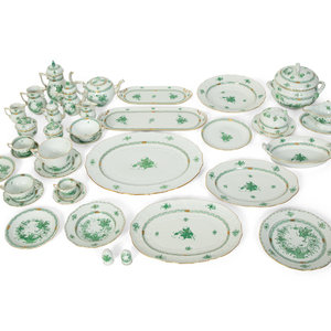 Appraisal: A Partial Herend Chinese Green Bouquet Porcelain Dinner Service and