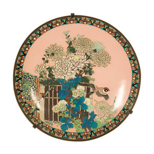 Appraisal: A Chinese Cloisonne Charger th th Century Diameter inches Property