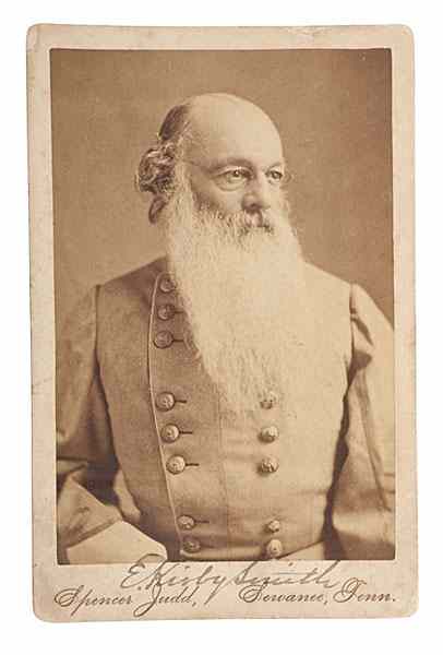 Appraisal: Confederate E Kirby Smith Signed Cabinet Photograph Cabinet card photograph