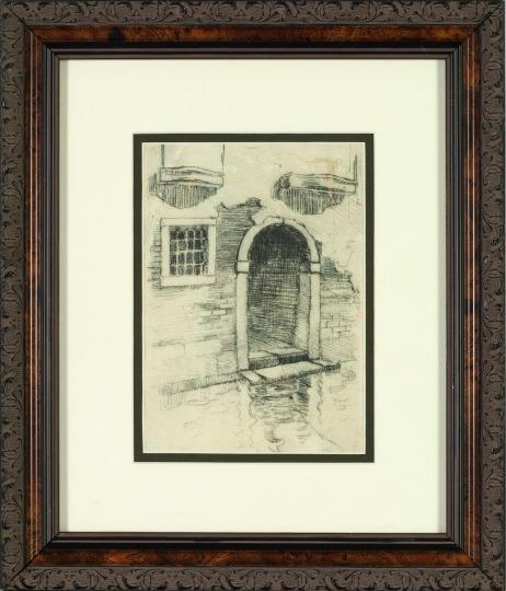 Appraisal: Ellsworth Woodward American New Orleans - Venetian Doorway etching artist's