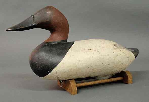 Appraisal: Canvasback duck decoy signed R Madison Mitchell hx l x