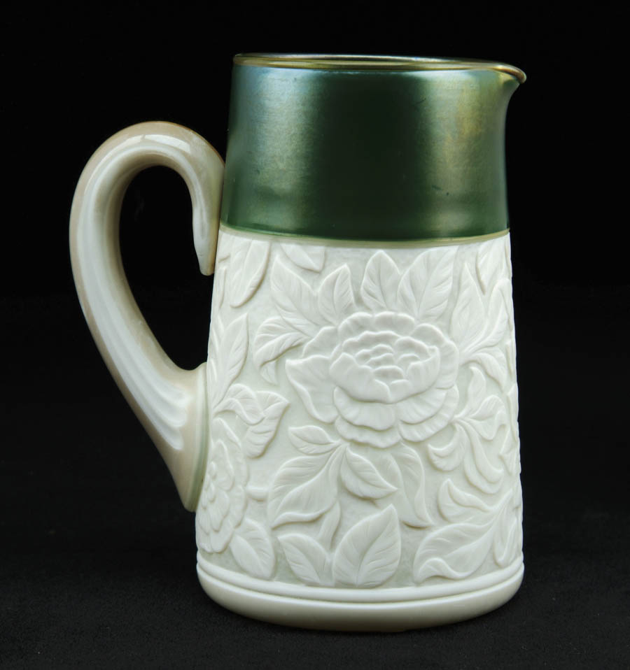 Appraisal: TIFFANY CAMEO PITCHER Museum quality pitcher with peony-type flowers entirely