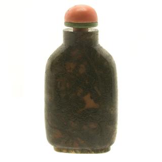 Appraisal: A Moss Agate Snuff Bottle th Century cm A Moss