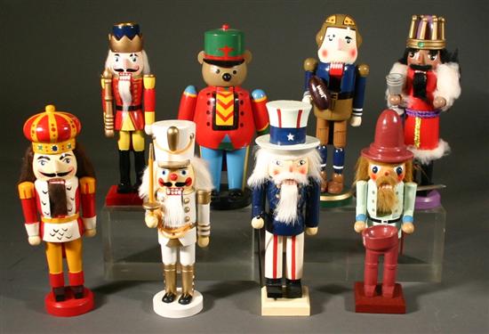 Appraisal: Group of nine various modern nutcrackers Including Uncle Sam a