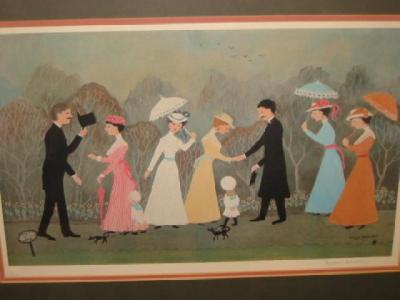 Appraisal: HELEN BRADLEY - We Meet at the Park reproduction in