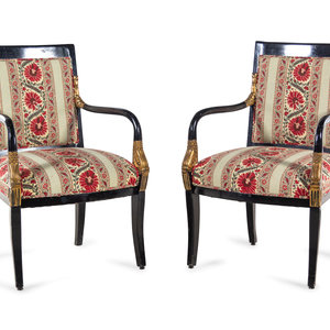 Appraisal: A Pair of Louis Philippe Style Parcel Gilt and Ebonized