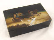 Appraisal: A Russian lacquer box the lid with troika scene the