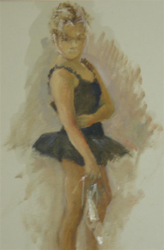 Appraisal: Wilfred G May oil portrait of a ballerina in black