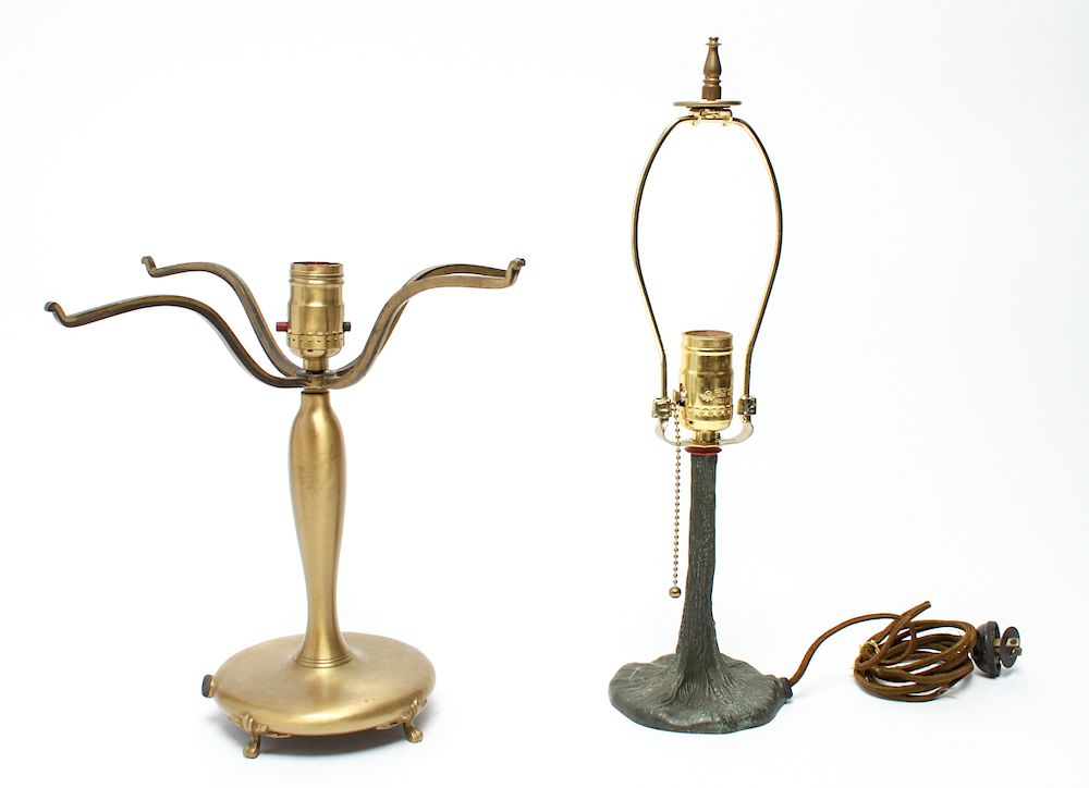 Appraisal: Metal Table Lamp Bases incl Pairpoint Two metal table lamp