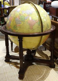 Appraisal: Replogle illuminated library globe Replogle illuminated library globe rising on